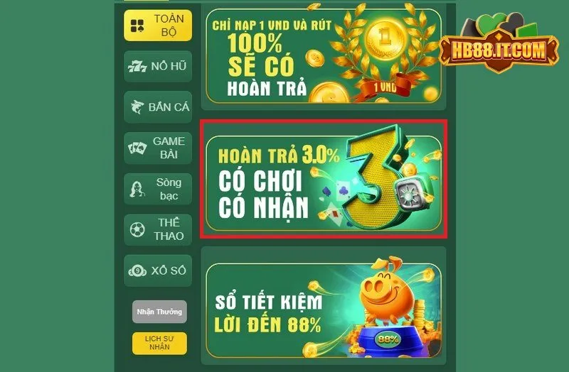 Nhận tiền hoàn trả cược thua hấp dẫn